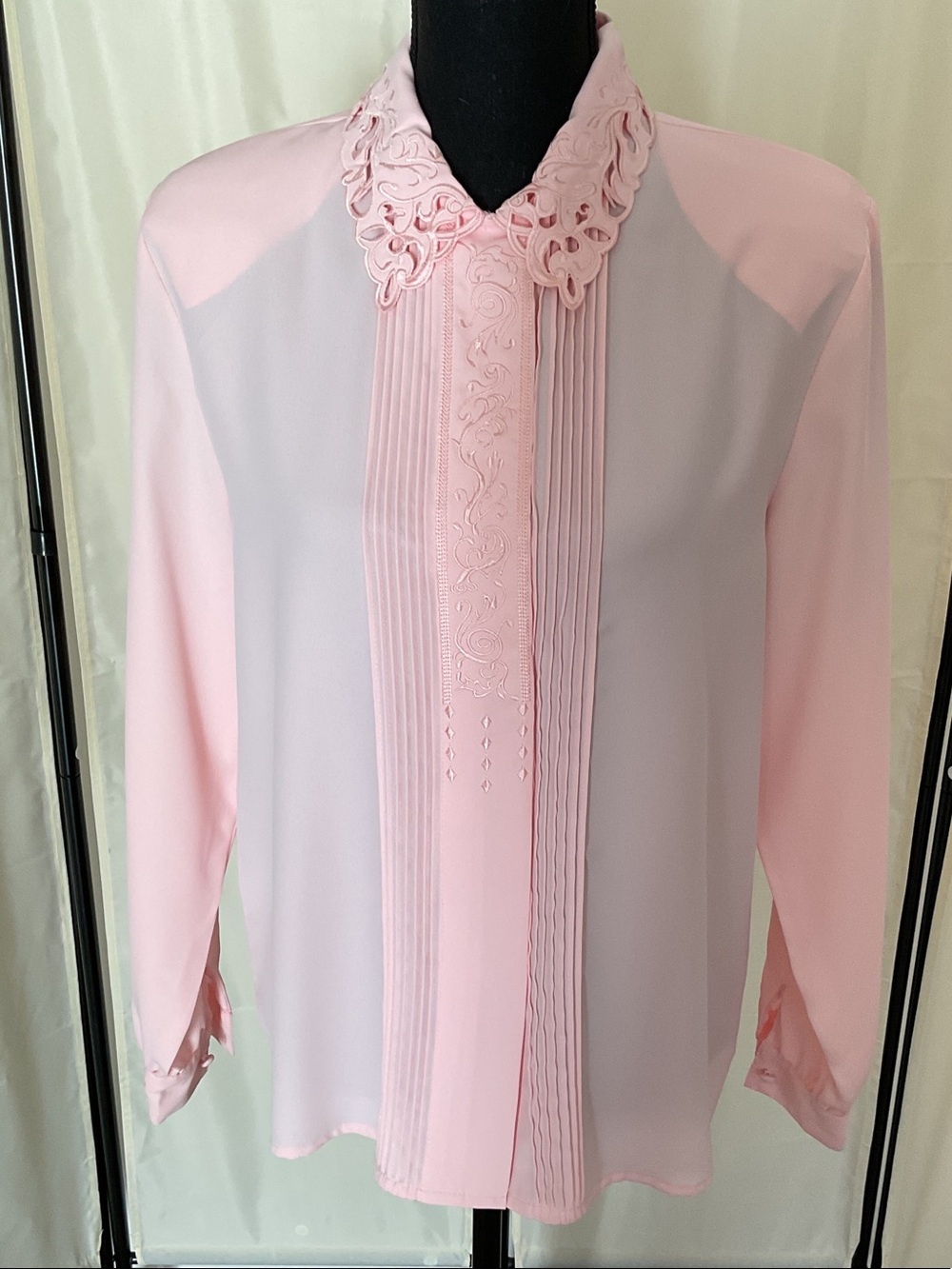 Karen Scott Light Pink Embroidered Blouse